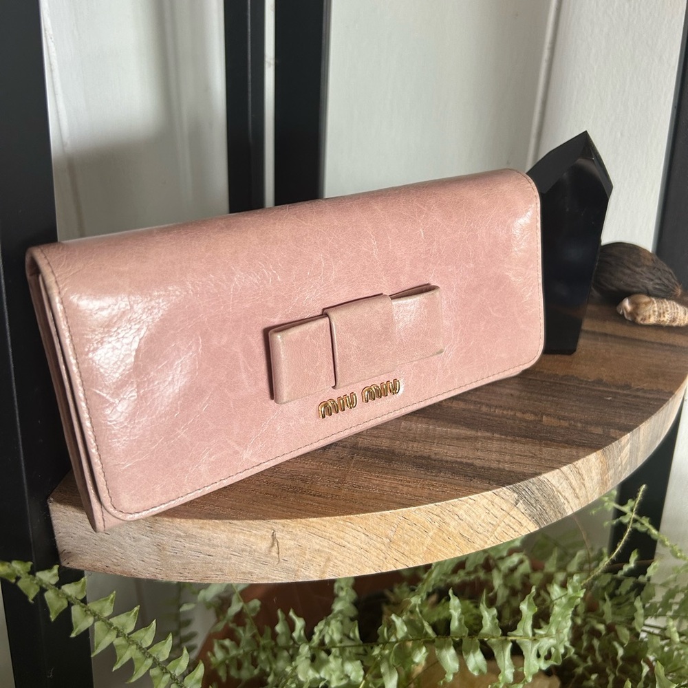 Miu Miu Long Wallet Calf Pink